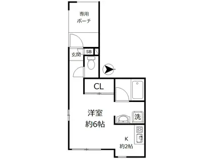 PUPPY HOUSE -パピーハウスー(1K/1階)の間取り写真