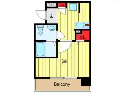 COLORS MINOWA(1K/4階)の間取り写真