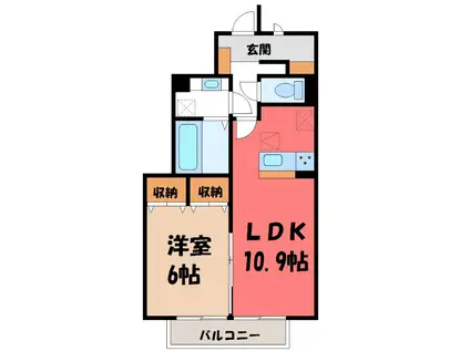 ルーチェ(1LDK/1階)の間取り写真