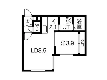 シュロス(1LDK/3階)の間取り写真