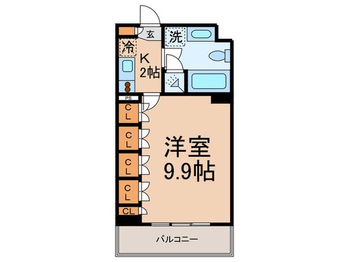 KDXレジデンス学芸大学(1K/3階)の間取り写真