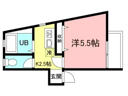 フェイス東三田(1K/3階)の間取り写真