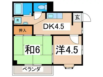 ニッシンハイツ(2DK/3階)の間取り写真