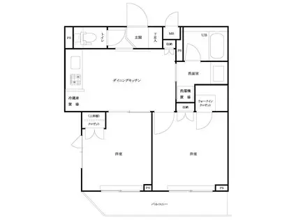 ルーブル大鳥居(2DK/4階)の間取り写真