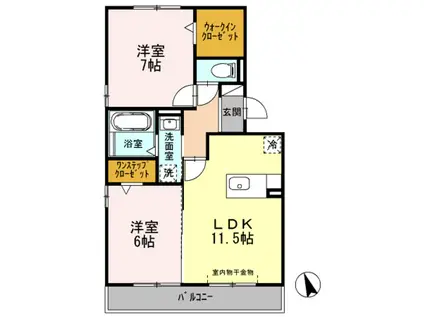 D-ROOM恵比壽大黒(2LDK/3階)の間取り写真