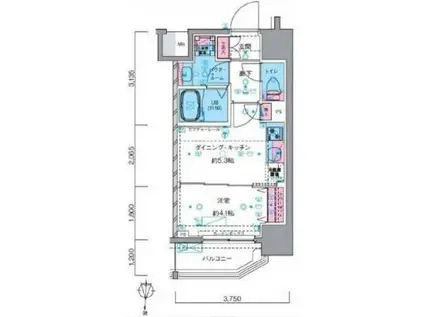 ジェノヴィア南千住スカイガーデン(1DK/7階)の間取り写真