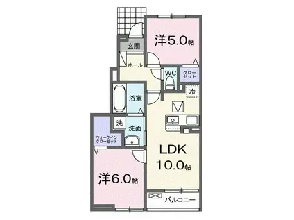 コンフォーティア白石(2LDK/1階)の間取り写真