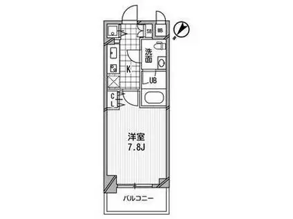 アーデン京町堀ウエスト(1K/5階)の間取り写真