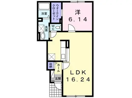 クレア・ド・ルーン(1LDK/1階)の間取り写真