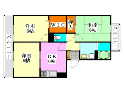 ハイローズ船橋壱番館(3DK/3階)の間取り写真