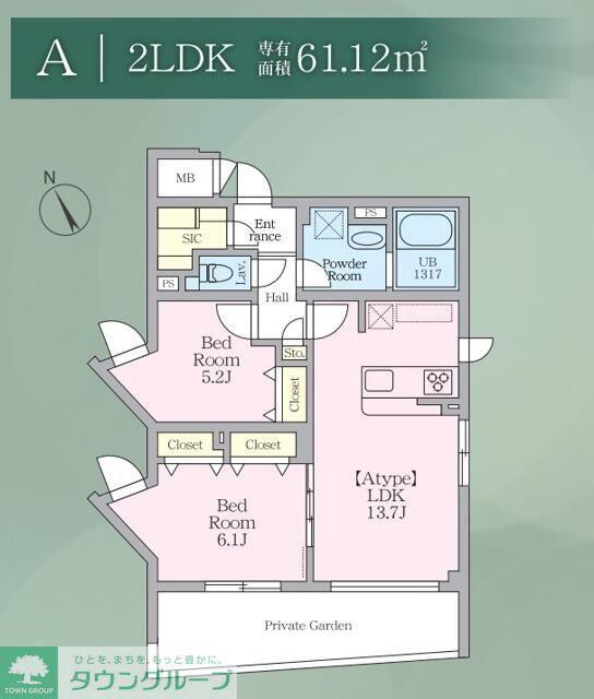 A-3 ASAGAYA RESIDENCE(2LDK/1階)の間取り写真