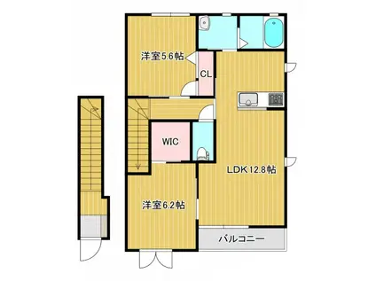 シャンプルII(2LDK/2階)の間取り写真