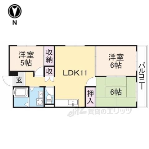 まあぁろーマンション(3LDK/2階)の間取り写真