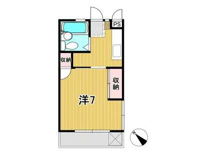 ベルフラワー(1K/2階)の間取り写真