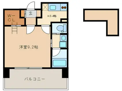 REGALO空港通(1LDK/10階)の間取り写真
