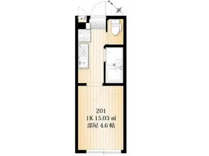 AZEST-RENT桜上水(1K/2階)の間取り写真