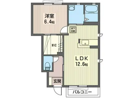 セブングラッドA(1LDK/1階)の間取り写真