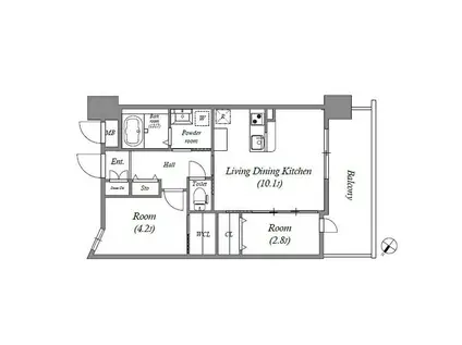 GENOVIA神戸新開地駅前(1SLDK/5階)の間取り写真