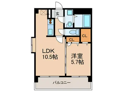 グリーンヒルズ観世(1LDK/3階)の間取り写真
