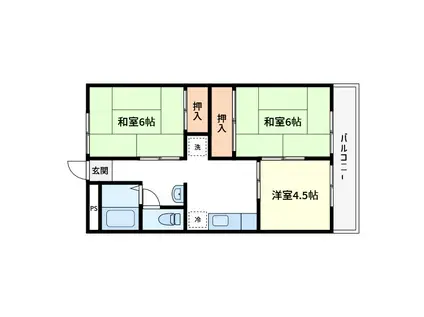 アーバンハイツ飯野(3DK/1階)の間取り写真