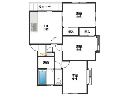 アネックスJ(3LDK/1階)の間取り写真