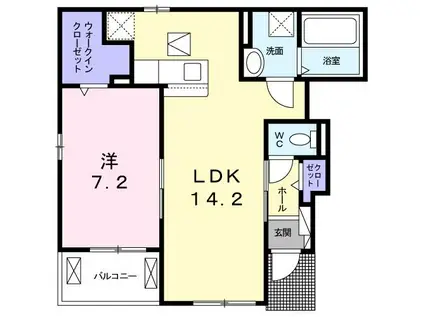 ファミール2(1LDK/1階)の間取り写真