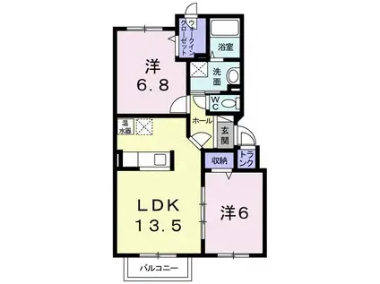 チセコロカムイ(2LDK/2階)の間取り写真