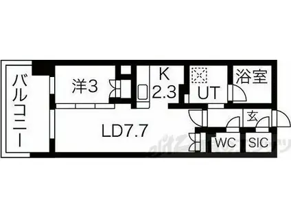 アーバンパーク淡路(1LDK/1階)の間取り写真