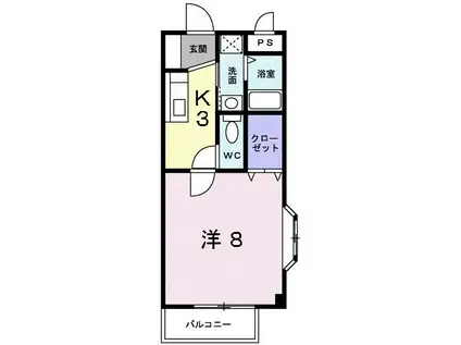 ドルチェ(1K/2階)の間取り写真