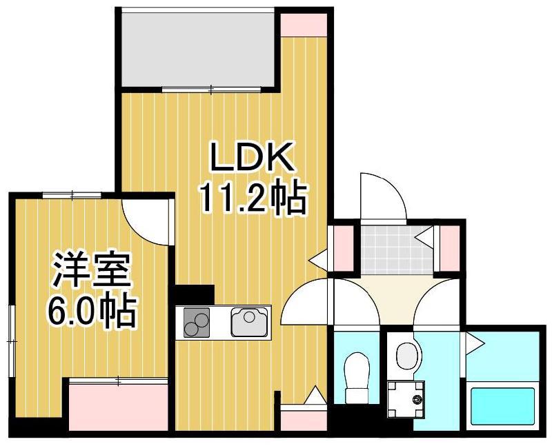 スマイル K(1LDK/3階)の間取り写真