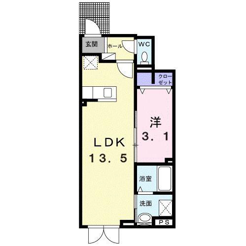 エコビレッジ(1LDK/1階)の間取り写真