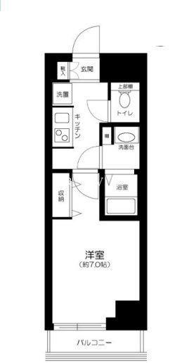 LOG銀座東(1K/4階)の間取り写真