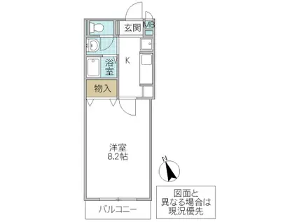 フォーライフヴィラ大工町(1K/4階)の間取り写真