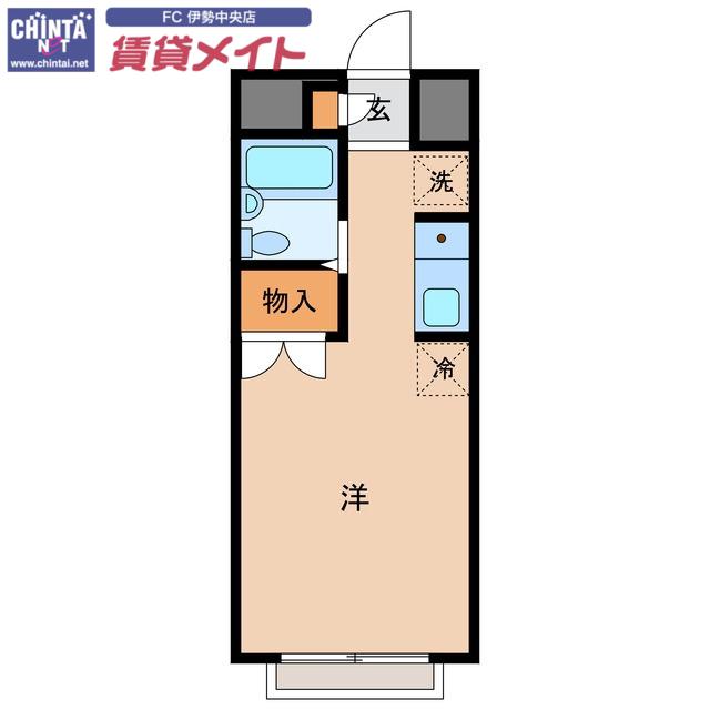 エステートピア蘭(ワンルーム/2階)の間取り写真