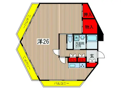 CRYSTAL SQUARE INOHANA(ワンルーム/2階)の間取り写真