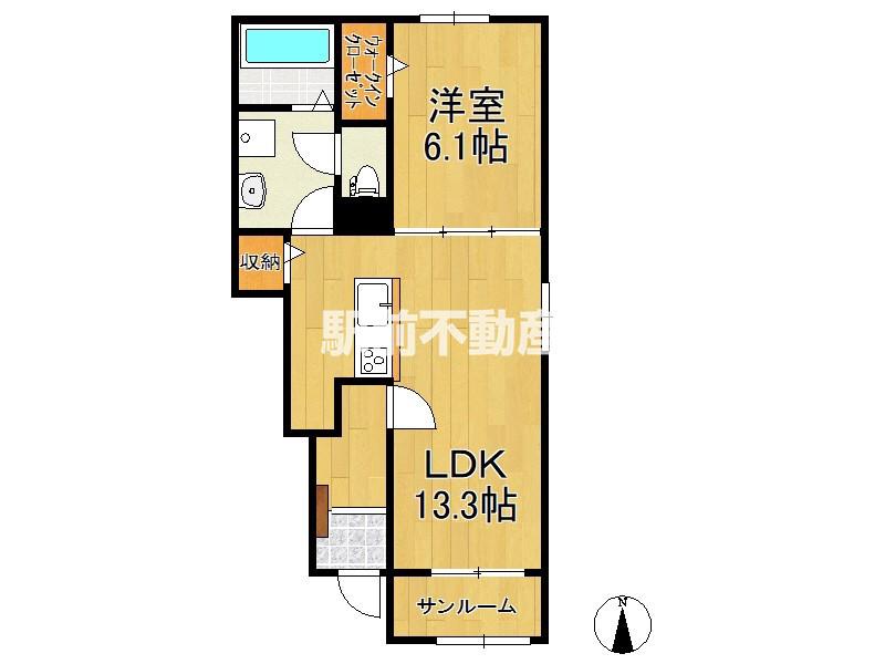 ル・シャルム南参道(1LDK/1階)の間取り写真