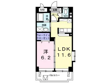 ヒルズガーデンII(1LDK/1階)の間取り写真