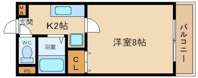 白鷺TKハイツ1号館(1K/3階)の間取り写真
