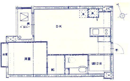 ベルジューレ高輪(1LDK/2階)の間取り写真