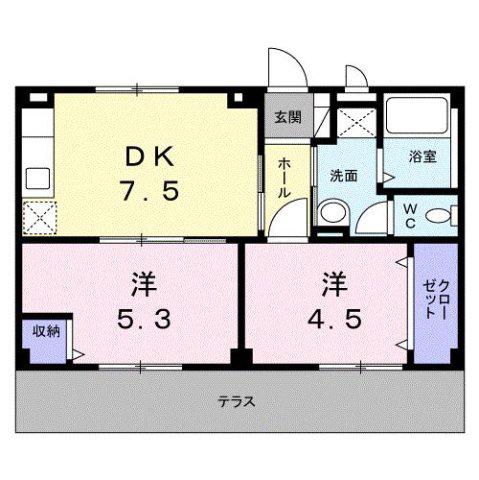 グレイス21(2DK/1階)の間取り写真