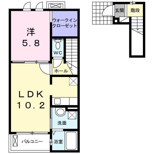 EIMEI SECOND(1LDK/2階)の間取り写真