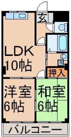 メゾンボヌール(2LDK/2階)の間取り写真