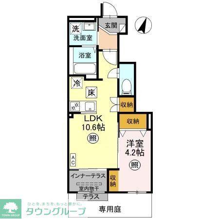 マリーゴールド(1LDK/1階)の間取り写真