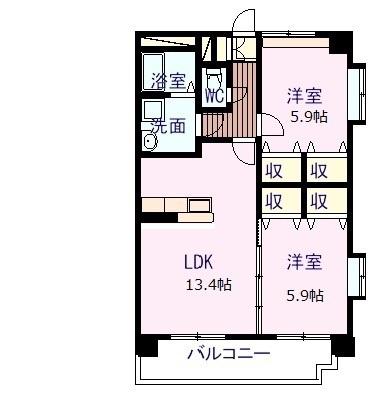 アンジュ光の森(2LDK/1階)の間取り写真