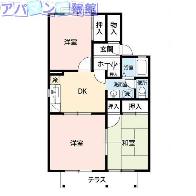 クオレ・シティ鐙(3DK/2階)の間取り写真