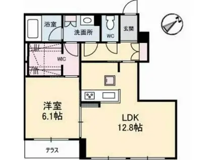 ジョリカ VII(1LDK/1階)の間取り写真