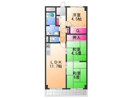 プローブ羽衣(3LDK/3階)の間取り写真