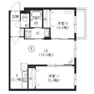 アートレータ発寒(2LDK/4階)の間取り写真