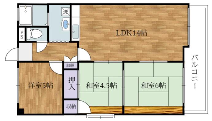 サングレイス西明石(3LDK/4階)の間取り写真
