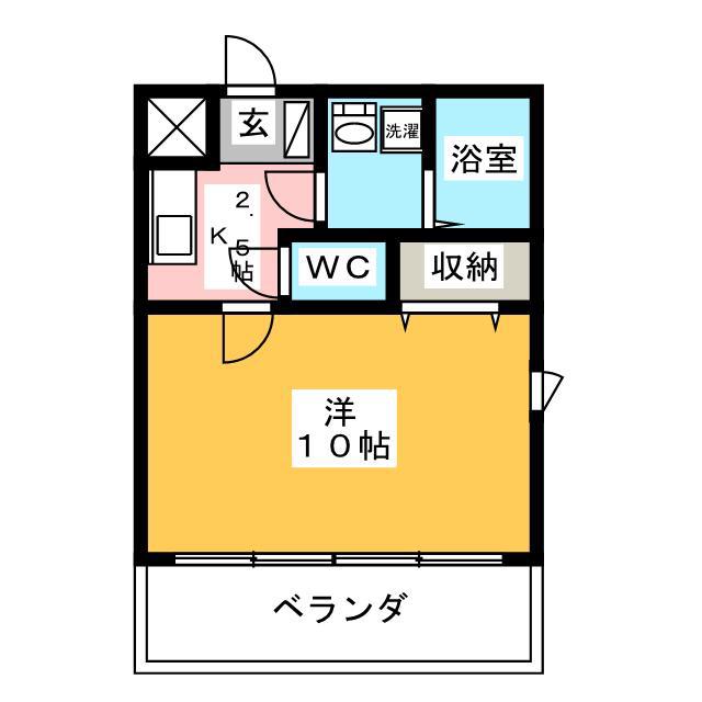 I.S.M II(1K/2階)の間取り写真
